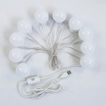 Hollywood round  ball lamp usb 10 led makeup bulb mirror light
