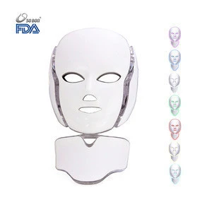 Home beauty machine PDT 7 colors led photon light therapy facial neck mask