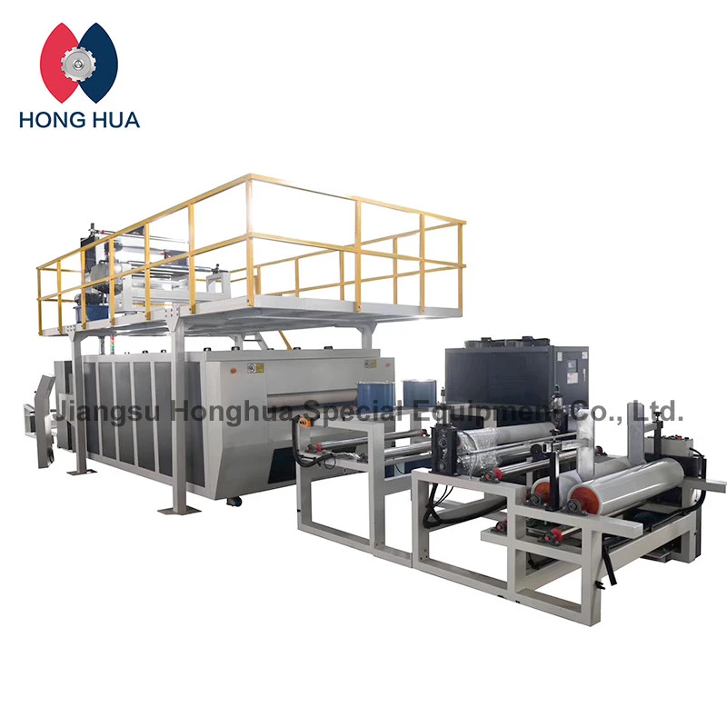 Honghua automatic double belts apparel automotive interior multi-layer material laminating machine for Packing honeycomb panel