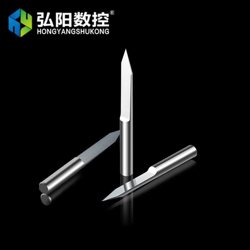 Hongyang Shank 4mm CNC Router Bits Wolfram Steel For CNC Wood Carving Machine 10pcs/set