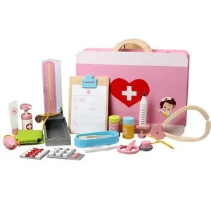 Hot Deal Wooden Medical Kit Role Play Simulation Doctor Toy