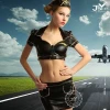 Hot sale sexy airline stewardess skirt suit uniform