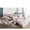 Hot sale simple style solid color super soft hemp fabric bedding set customized hotel linen bedding sets