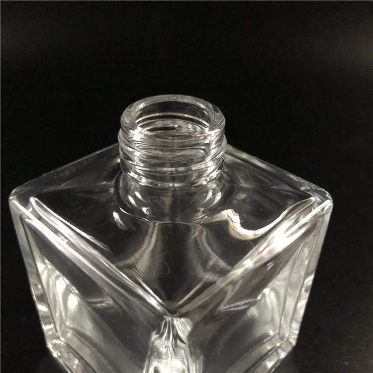 Hot Sale Square Clear Empty Glass Perfume Bottle
