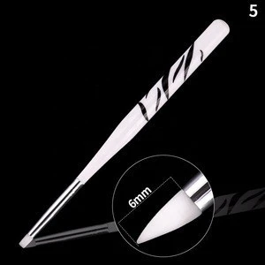 Hot Sale Wholesale Supply Nail Art Silicone Brush Pen Plastic Handle Single Way Painting Line Wax Silicone Head Dotting Tool