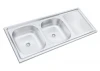 Hot Selling Cheap Custom single bowl with double tray lay on stainless steel kitchen sink