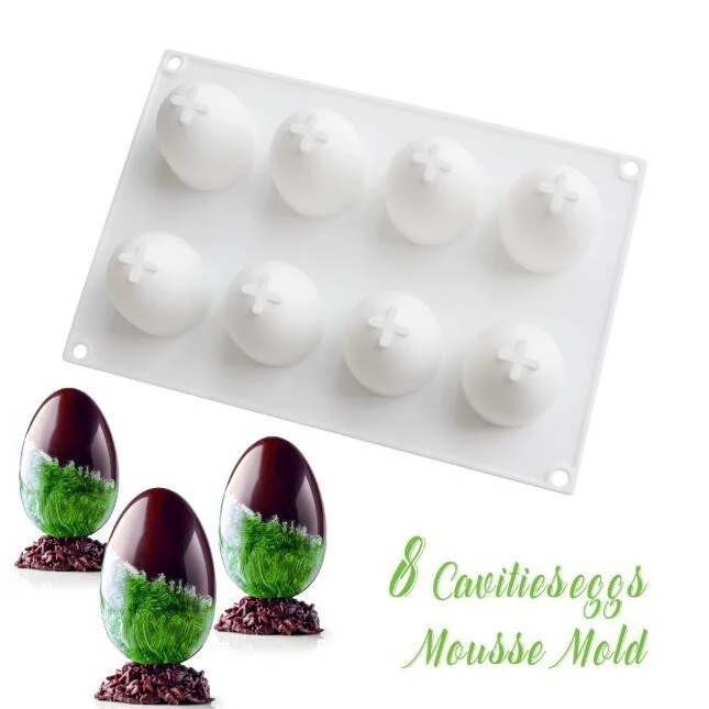 Hot selling Easter eggs silicone mousse cake baking moulds eggs Easter moulds candle moulds