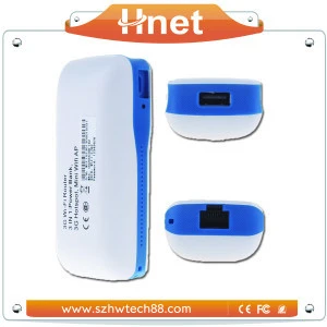 Hot White Mini 192.168.1.1 high battery capacity 3g portable wireless wifi router