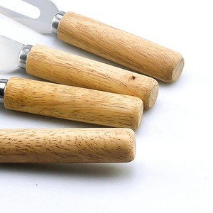 Household cheese knife set with wooden handle
