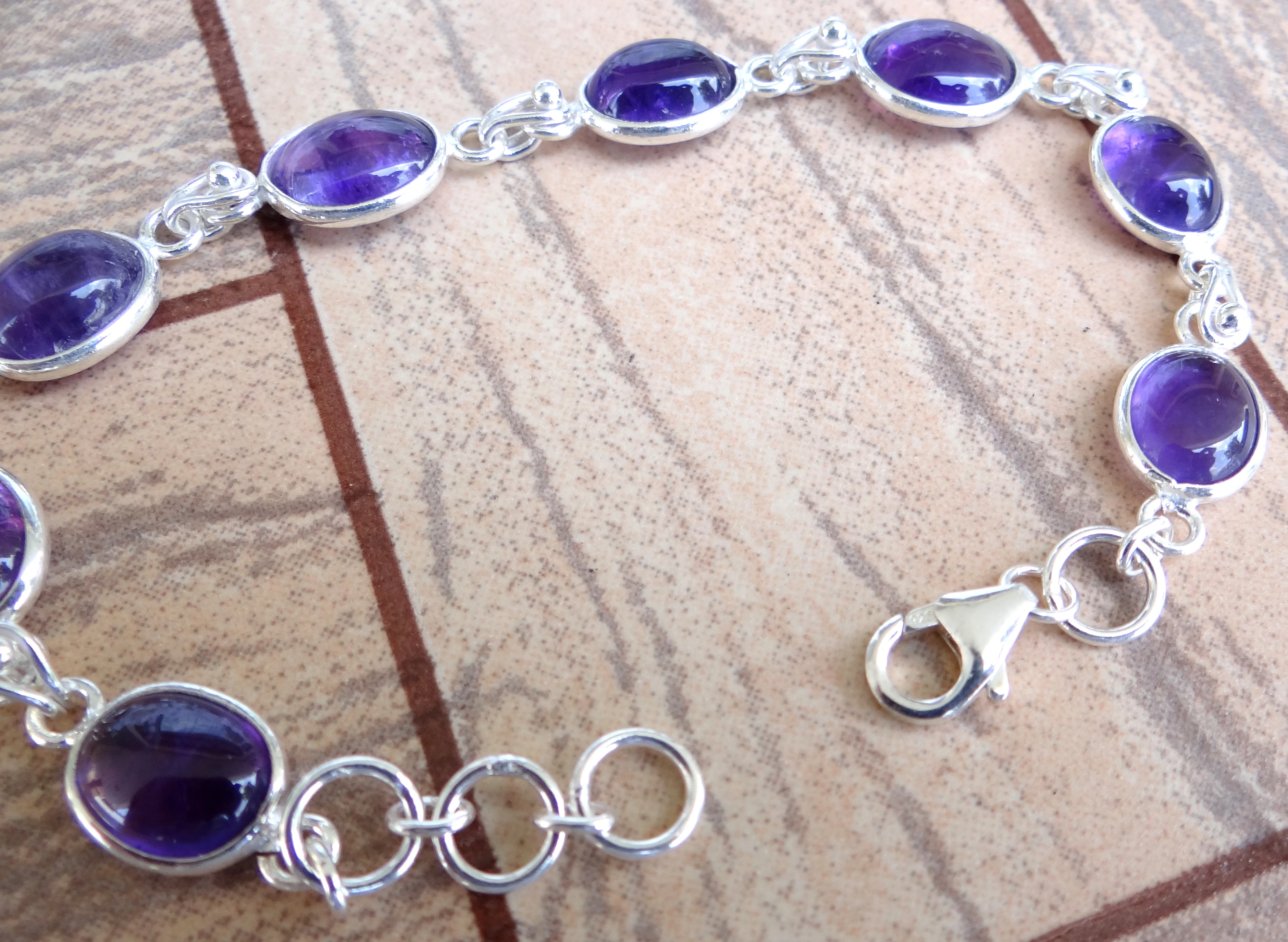 Imperious design purple amethyst jewelry bracelet 2020 wholesale 925 silver jewelry handmade silver bracelet jewelry