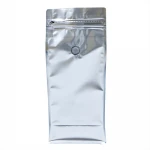 In stock High quality coffee pouch biodegradable flat bottom foil coffee bean bag mylar vmpet aluminum foil zip lock bags