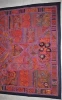 Indian Patchwork Wall Hanging Tapestry Made Of Antique Textile Patches From Desert Of Rajasthan