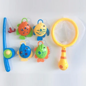Indoor play fishing game bath toy with rod