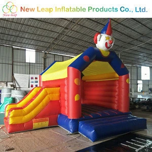 Indoor trampoline jumping air bouncer inflatable bouncy castle Clown inflatable bouncer with slide