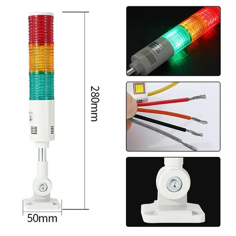 Buy Industrial Multi-layer Tower Warning Light With Buzzer Three-color ...