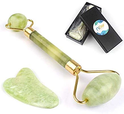 jade roller for face 3 piece kit gua sha set massage for face noise free