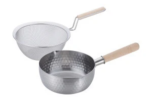 Japan high quality 18-8 stainless steel cooking soup pot with a sieve