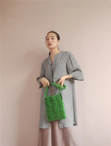 JIAGENG DESIGN|  special  green big wooden beads bag