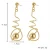 Import JUHU 2021 New gold stud alloy ear buckle spring wound around the mesh ball drop earring punk round ball alloy jewelry for women from China