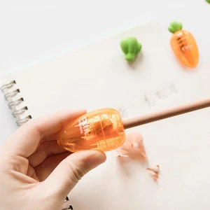 kawaii office school stationery products wholesale plastic carrot cute pencil sharpener