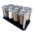Import kichen tools Stainless steel bottle cap Glass spice jar set Acrylic spice bottle storage rack 8 pepper shakers from China