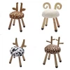kids bedroom decorative furniture wooden cute sheep cow giraffe sika deer animal shape chair