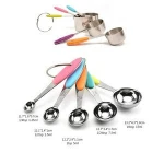 Kitchen Cooking Baking Measuring Cups Stainless steel Measuring Spoon with Colorful Handle