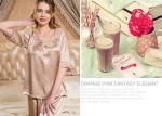 KTFL1066 Wholesale Chinese pajamas nightywear hot selling women latest nighty design 100% silk sleepwear