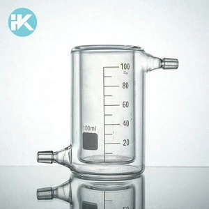 Lab Glassware Glass Reactor 200ml Jacketed beaker uses in laboratory