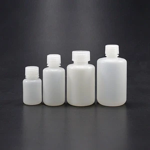 Lab Medical / Chemical / Biochemistry HDPE Plastic Round Shape White Color Narrow Mouth Reagent Bottle 30ml