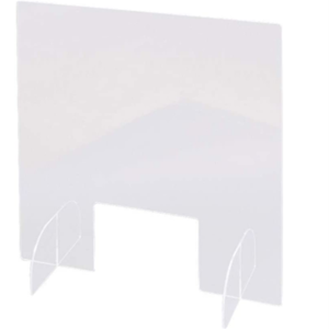 Large Acrylic Sneeze Guard With Stands For Counter Checkouts Desks