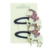 laser cut faux suede leather unicorn horn animal horse hair accessories 5cm grosgrain ribbon covered snap hairgrips 5456