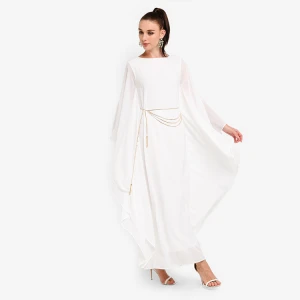 Latest Designs Openn Abaya Clothes Wholesale Dubai Modern Round Neckline Kebaya Islamic Clothing Kaftan