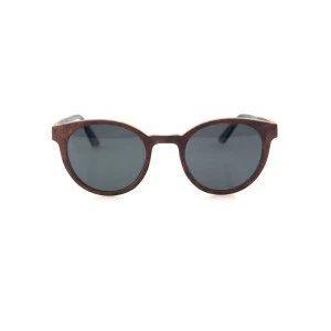 Latest Italian Design Veneer Wooden Style Hand Made Hot Sale Round Shape Acetate Sunglasses