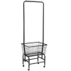 Laundry Hamper Basket Butler Cart with Wheels and Hanging Rack