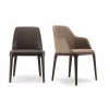 Leather Solid Wood Modern Dining Chair For Restaurant