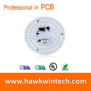 LED Light Single Sided PCB with components Aluminum Base Circuit Board Round shape