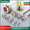 LED Waterproof Metal Indicator Light 6mm Signal Lamp with Wire 3V 6V 12V Red/Yellow/Blue/ Green/White Metal Button