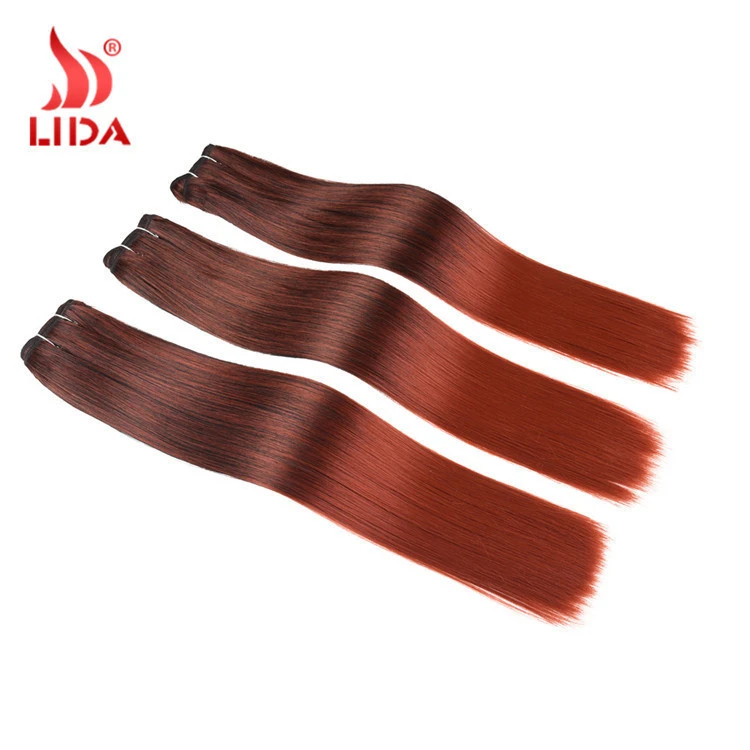 Lida kanekalon synthetic hair Mix ombre two tones color hair extensions japanese kanekalon fiber hair