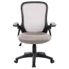 Light Gray Ergonomic Executive Chair Mesh Swivel Office Desk Chair with Flip-up Arms