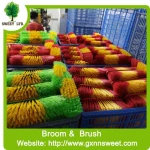 Limpeza ferramentas wood broom stick coconut fiber brush and dustpan