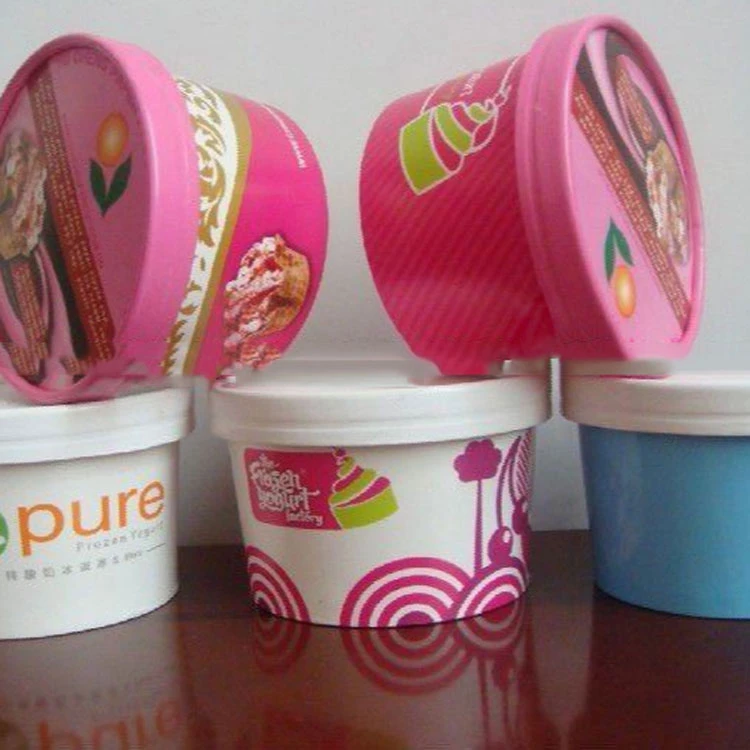 Logo printing customized ice cream frozen yogurt paper cups