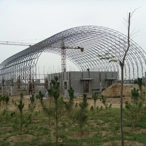 Long span steel coal storage shed space frame