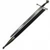 Long Steel Sword, High polished, Leather Scabbard, NT-058