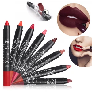 Longlasting Waterproof Matte Lip Crayon Kissproof Makeup Lipstick Pencil