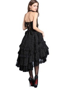 Low MOQ women gothic Lolita swallow tail dress no petticoat included