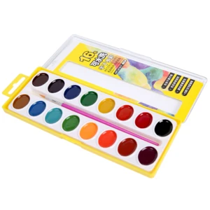 low price kids adult gift luxury 24 colors solid water color paint cake with brush