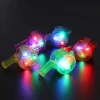 Luminous Whistle Toys Flashing Whistle Colorful Lanyard LED Light Up Fun In the Dark Party Toys Rave light stick toy for kids