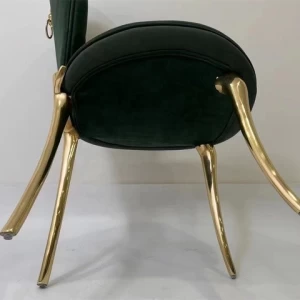 luxury copper hight glossy shine  color chair metal chair for dining table modern dining room chairs
