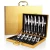 Import Luxury Golden Gift Box 24 Pieces Stainless Steel Cutlery Set For wedding Flatware Set from China